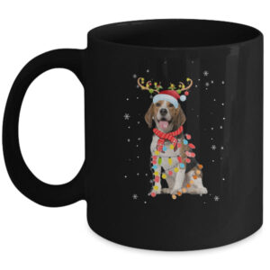 Funny Beagle Christmas Tree Santa Reindeer Pajamas Mug 11oz Mug Black 600x.jpg