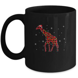 Red Plaid Giraffe Christmas Lights Santa Hat Pajamas Mug 11oz Mug Black 600x.jpg