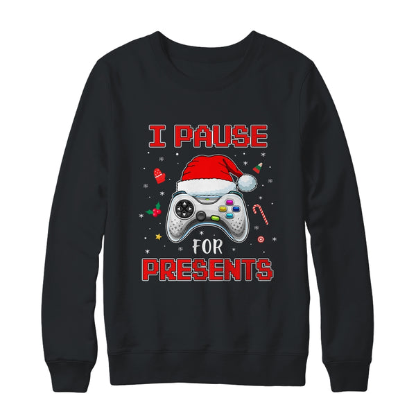 Funny Christmas Gamer I Pause For Presents Gaming Gift Crewneck Sweatshirt Black 600x.jpg Funny Christmas Gamer I Pause For Presents Gaming Gift Crewneck Sweatshirt Black 600x.jpg