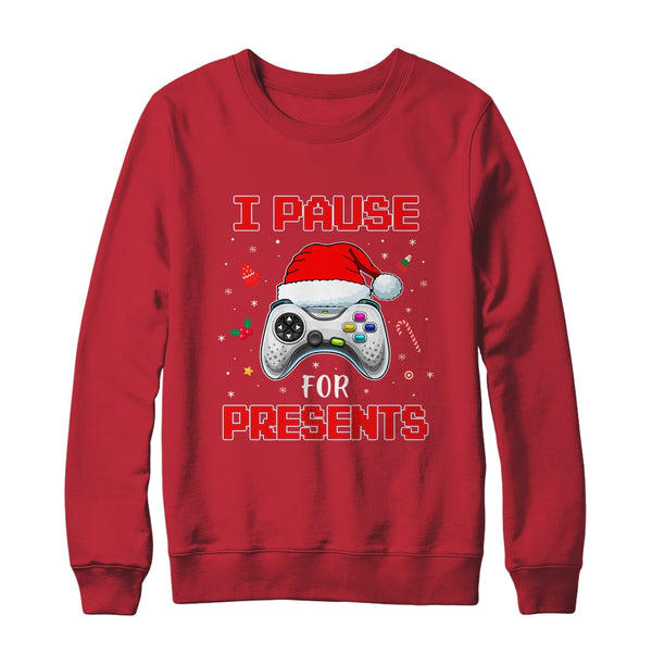 Funny Christmas Gamer I Pause For Presents Gaming Gift Crewneck Sweatshirt Red 600x.jpg Funny Christmas Gamer I Pause For Presents Gaming Gift Crewneck Sweatshirt Red 600x.jpg