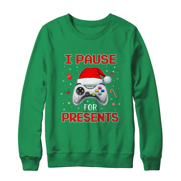 Funny Christmas Gamer I Pause For Presents Gaming Gift Crewneck Sweatshirt Irish Green 600x.jpg Funny Christmas Gamer I Pause For Presents Gaming Gift Crewneck Sweatshirt Irish Green 600x.jpg