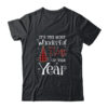 Its The Most Wonderful Time The Year Red Plaid Christmas Tree Classic T Shirt Black 600x.jpg