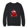 Red Plaid Hippopotamus Christmas Lights Santa Hat Pajamas Crewneck Sweatshirt Black 600x 2.jpg