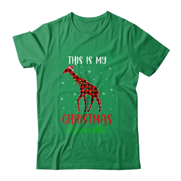 This Is My Christmas Pajama Shirt Giraffe Red Plaid Classic T Shirt Irish Green 600x 2.jpg