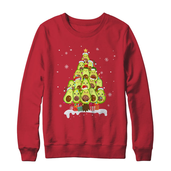 Avocado Tree Christmas Light Funny Christmas Vegans Gifts Crewneck Sweatshirt Red 600x 2.jpg