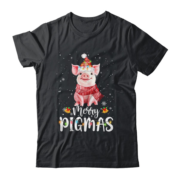 Merry Pigmas Funny Pig Christmas Pajama For Pig Lover Classic T Shirt Black 600x.jpg