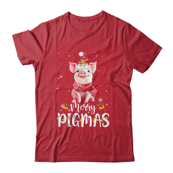 Merry Pigmas Funny Pig Christmas Pajama For Pig Lover Classic T Shirt Red 600x.jpg