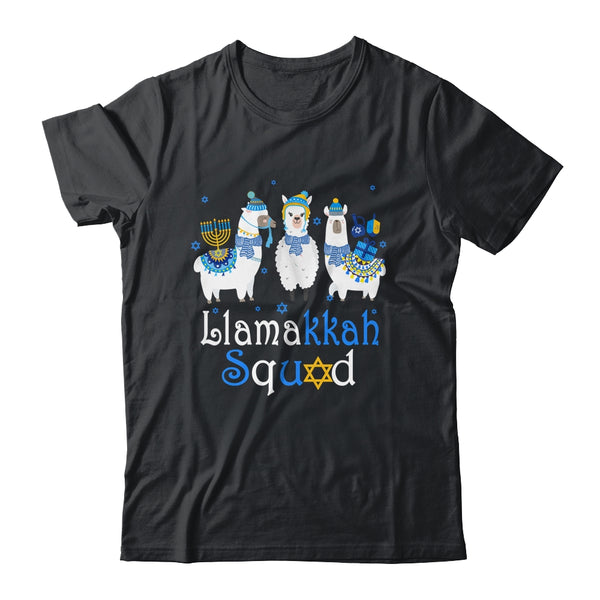 Llamakkah Squad Funny Jewish Hanukkah Gift Cute Llama Classic T Shirt Black 600x 1.jpg