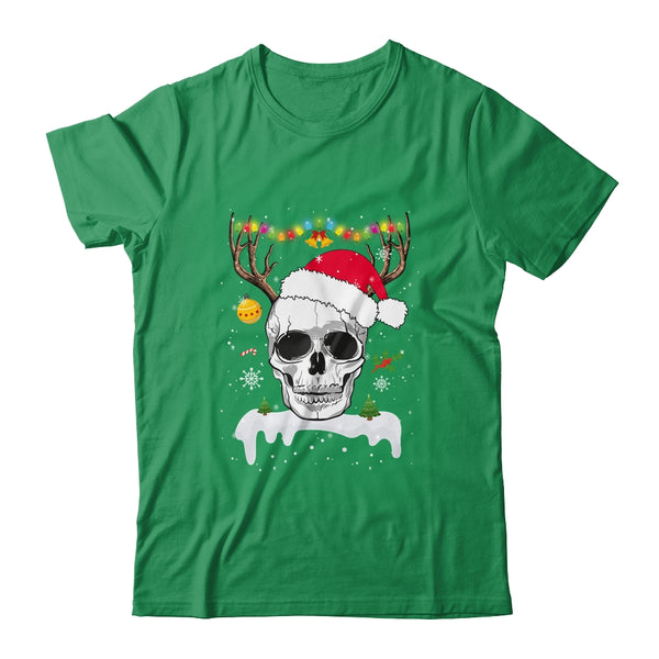 Skull Reindeer Christmas Funny Skulls Santa Hat Reindeer Classic T Shirt Irish Green 600x 1.jpg