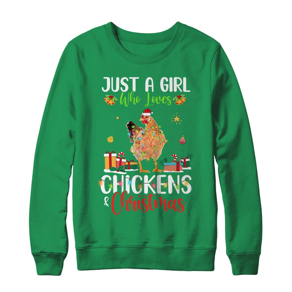 Just A Girl Who Loves Chickens And Christmas Funny Farmer Crewneck Sweatshirt Irish Green 600x.jpg