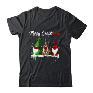 Quarantine Christmas Gnomes Wear Mask Buffalo Plaid Leopard Classic T Shirt Black 600x.jpg