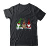 Three Gnomes Wearing Christmas Mask Buffalo Plaid Leopard Classic T Shirt Black 600x.jpg