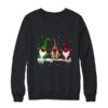 Three Gnomes Wearing Christmas Mask Buffalo Plaid Leopard Crewneck Sweatshirt Black 600x.jpg