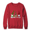 Three Gnomes Wearing Christmas Mask Buffalo Plaid Leopard Crewneck Sweatshirt Red 600x.jpg