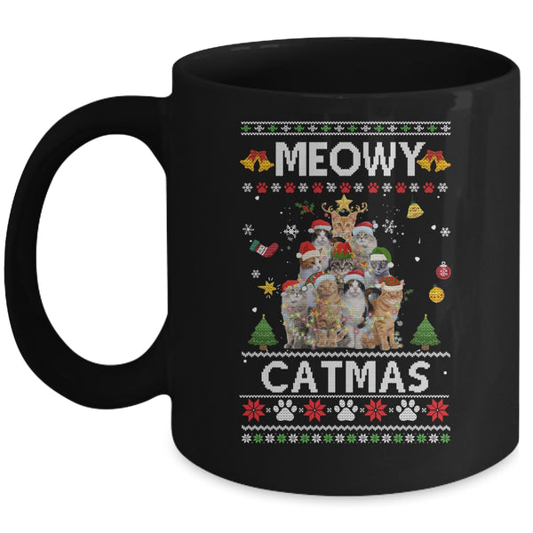 Meowy Catmas Ugly Christmas Tree Funny Xmas Cat Sweater Gift Mug 11oz Mug Black 600x.jpg