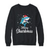 Merry Sharkmas Santa Christmas Sharks Lover Gift Crewneck Sweatshirt Black 600x.jpg