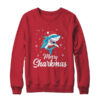 Merry Sharkmas Santa Christmas Sharks Lover Gift Crewneck Sweatshirt Red 600x.jpg