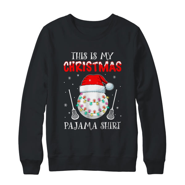 This Is My Christmas Pajama Shirt Gift For Lacrosse Lover Crewneck Sweatshirt Black 600x.jpg