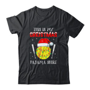 This Is My Christmas Pajama Shirt Gift For Softball Lover Classic T Shirt Black 600x.jpg