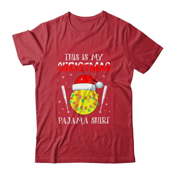 This Is My Christmas Pajama Shirt Gift For Softball Lover Classic T Shirt Red 600x.jpg
