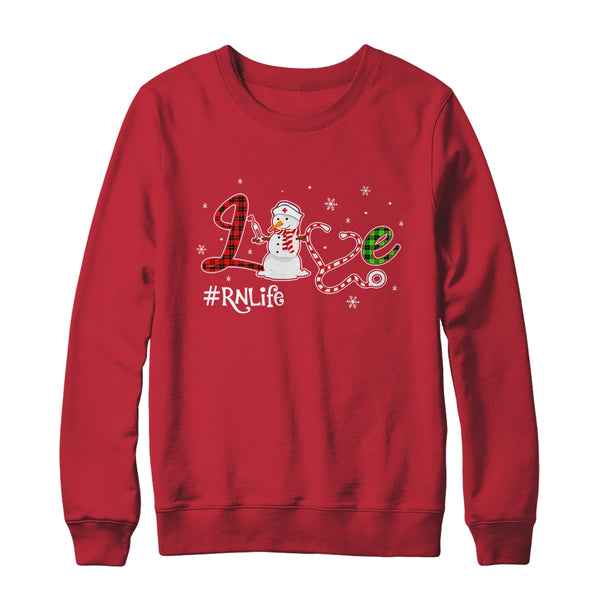 Love RN Life Snowman Funny Nursing Christmas Day Gifts Crewneck Sweatshirt Red 600x.jpg