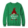 Bearded Gnome Buffalo Plaid Matching Christmas Pajama Gift Crewneck Sweatshirt Irish Green 600x.jpg