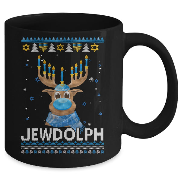 Reindeer Jewdolph Hanukkah Ugly Sweater Mug 11oz Mug Black cf50584c d3a5 49d7 b1b1 803e7dec186e 600x.jpg