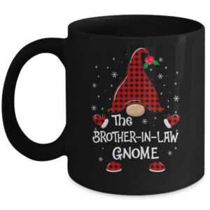 Brother In Law Gnome Buffalo Plaid Matching Christmas Pajama Gift Mug 11oz Mug Black 600x.jpg