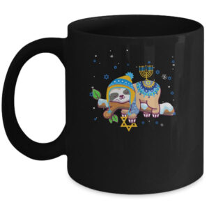 Cute Jewish Menorah Hanukkah Sloth Chanukah Gift Mug 11oz Mug Black 600x.jpg