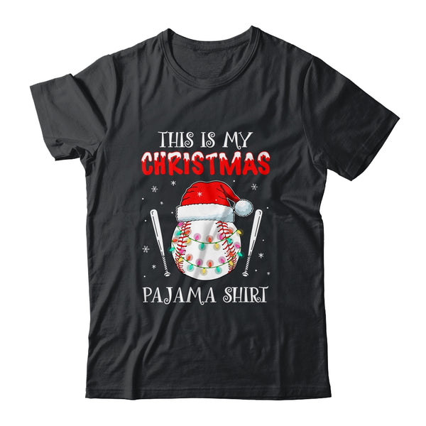 This Is My Christmas Pajama Shirt Gift For Baseball Lover Classic T Shirt Black 600x.jpg