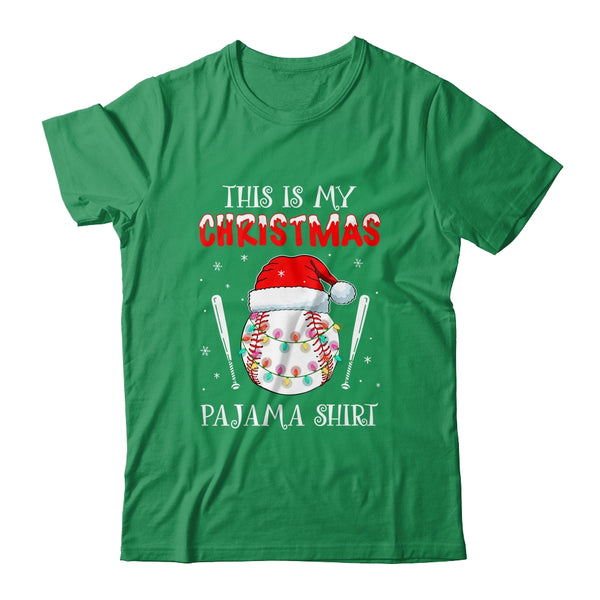 This Is My Christmas Pajama Shirt Gift For Baseball Lover Classic T Shirt Irish Green 600x.jpg