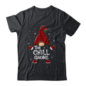 Chill Gnome Buffalo Plaid Matching Christmas Pajama Gift Classic T Shirt Black 600x.jpg