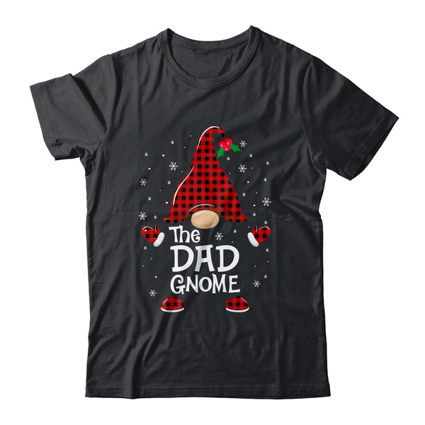 Dad Gnome Buffalo Plaid Matching Christmas Pajama Gift Classic T Shirt Black 600x.jpg