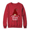 Diva Gnome Buffalo Plaid Matching Christmas Pajama Gift Crewneck Sweatshirt Red 600x.jpg