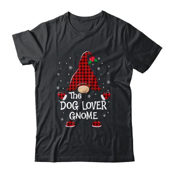 Dog Lover Gnome Buffalo Plaid Matching Christmas Pajama Gift Classic T Shirt Black 600x.jpg