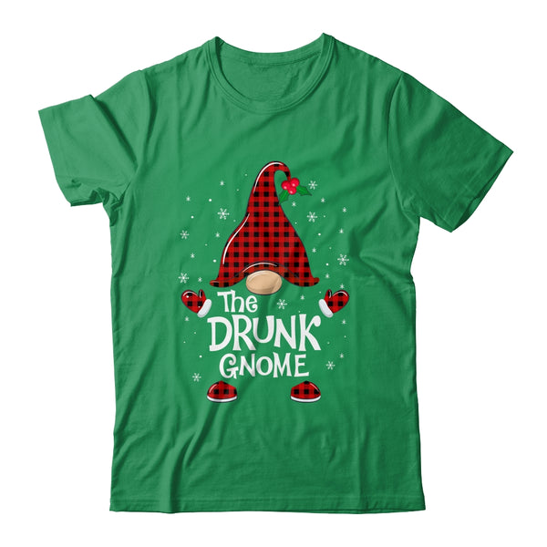 Drunk Gnome Buffalo Plaid Matching Christmas Pajama Gift Classic T Shirt Irish Green 600x.jpg