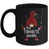 Favorite Gnome Buffalo Plaid Matching Christmas Pajama Gift Mug 11oz Mug Black 600x.jpg