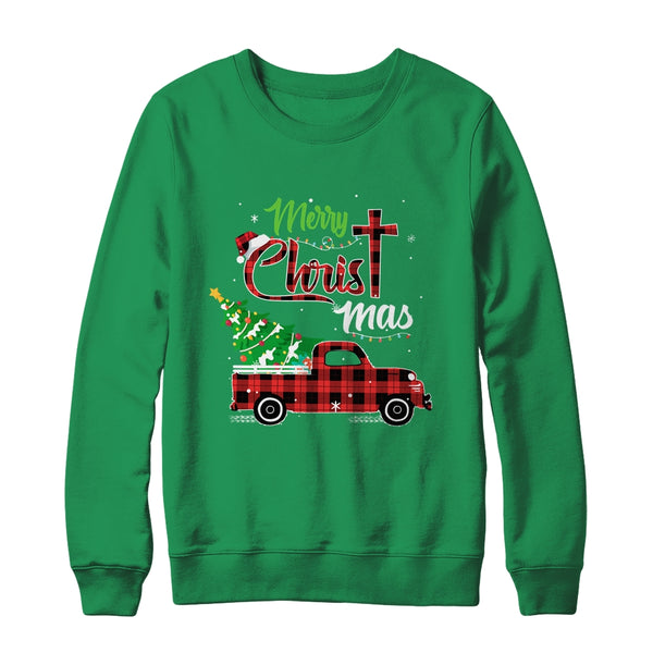 Merry Christmas Buffalo Plaid Red Truck Christian Cross Xmas Crewneck Sweatshirt Irish Green 600x.jpg Merry Christmas Buffalo Plaid Red Truck Christian Cross Xmas Crewneck Sweatshirt Irish Green 600x.jpg