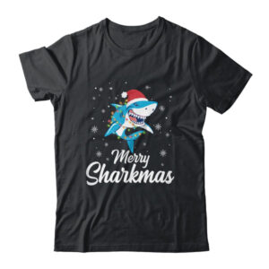 Merry Sharkmas Santa Christmas Sharks Lover Gift Classic T Shirt Black 600x 1.jpg