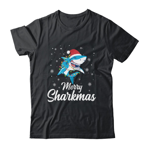 Merry Sharkmas Santa Christmas Sharks Lover Gift Classic T Shirt Black 600x 1.jpg