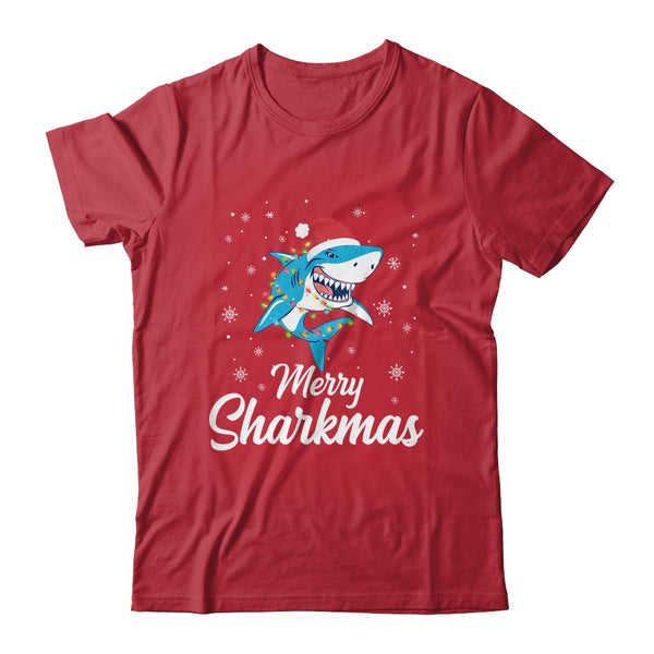 Merry Sharkmas Santa Christmas Sharks Lover Gift Classic T Shirt Red 600x 1.jpg
