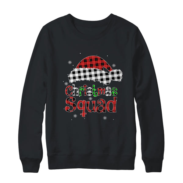 Christmas Squad Red Plaid Family Matching Christmas Pajama Crewneck Sweatshirt Black 600x.jpg