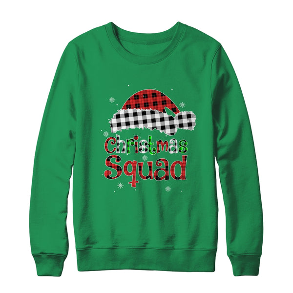 Christmas Squad Red Plaid Family Matching Christmas Pajama Crewneck Sweatshirt Irish Green 600x.jpg