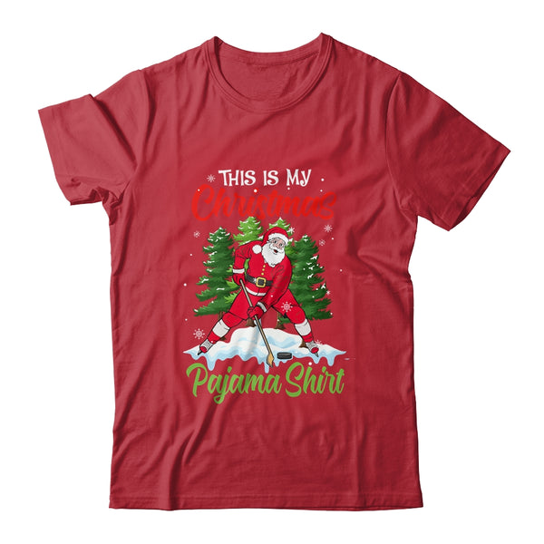 This Is My Christmas Pajama Xmas Santa Ice Hockey Gifts Classic T Shirt Red 600x.jpg