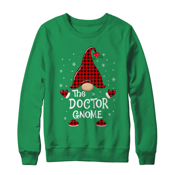 Doctor Gnome Buffalo Plaid Matching Christmas Pajama Gift Crewneck Sweatshirt Irish Green 600x 1.jpg