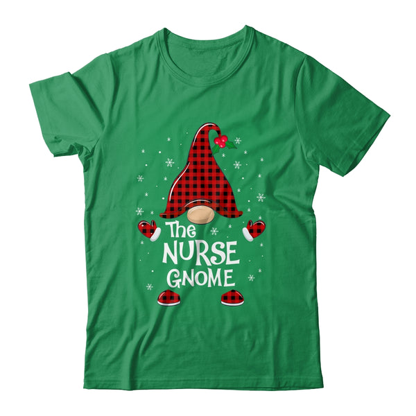 Nurse Gnome Buffalo Plaid Matching Christmas Pajama Gift Classic T Shirt Irish Green 600x.jpg