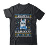 Happy Llamakkah Llama Ugly Hanukkah Ugly Sweater Classic T Shirt Black 600x 1.jpg