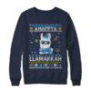 Happy Llamakkah Llama Ugly Hanukkah Ugly Sweater Crewneck Sweatshirt Navy 600x 1.jpg
