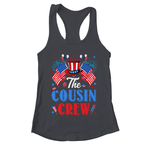 Cousin Crew 4th Of July Family Matching Group Cousin Crew Women s Ideal Racerback Tank Black 600x.jpg
