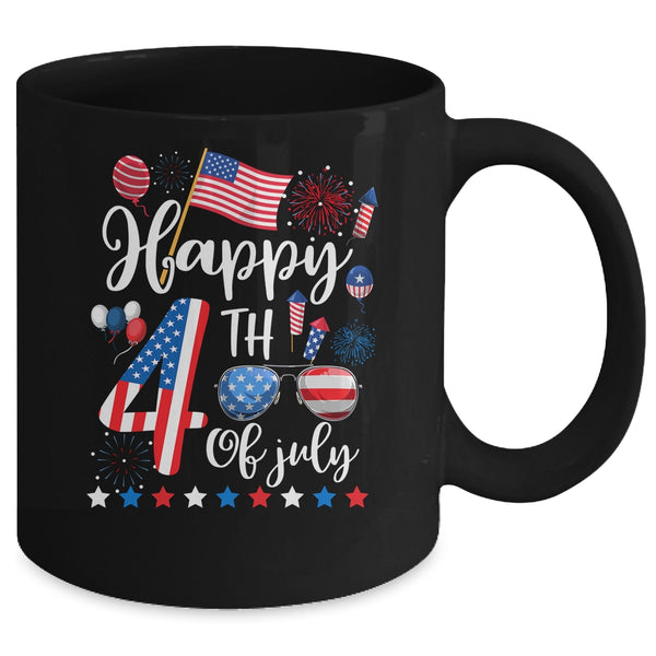 Happy Fourth Of July Patriotic US American Flag 4th Of July Mug 11oz Mug Black back 600x.jpg